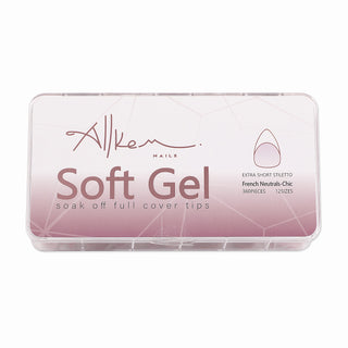 Allkem French Extra Short Stiletto 360 Pcs |Neutrals - Chic Soft Gel Nail Tips