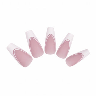 Allkem Soft Gel Nail Tips - Double French Medium Long Ballerina Neutrals - Chic | 240 Pcs 12 Sizes Long Full Cover Nail Kit