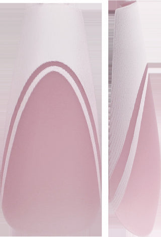 Allkem Soft Gel Nail Tips - Double French Medium Long Ballerina Neutrals - Chic | 240 Pcs 12 Sizes Long Full Cover Nail Kit
