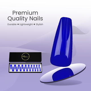 Electric Blue Extra Long Ballerina Press On Nails