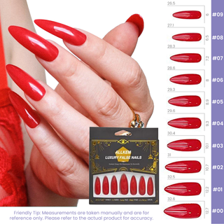 Hot Red Extra Long Stiletto Press On Nails