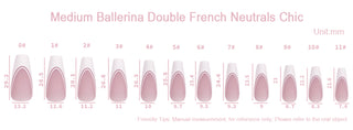 Allkem Soft Gel Nail Tips - Double French Medium Long Ballerina Neutrals - Chic | 240 Pcs 12 Sizes Long Full Cover Nail Kit