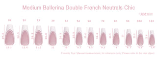 Allkem Double French Medium Long Ballerina 240 Pcs | Neutrals - Chic Soft Gel Nail Tips