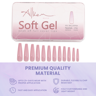 Allkem XXL Ballerina 500 Pcs | Pink Tone Soft Gel Nails