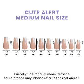 Cute Alert Medium Coffin Press On Nails