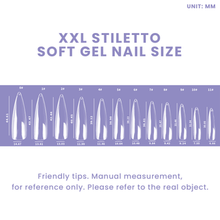 Allkem XXL Stiletto 360 Pcs | Clear Soft Gel Nails