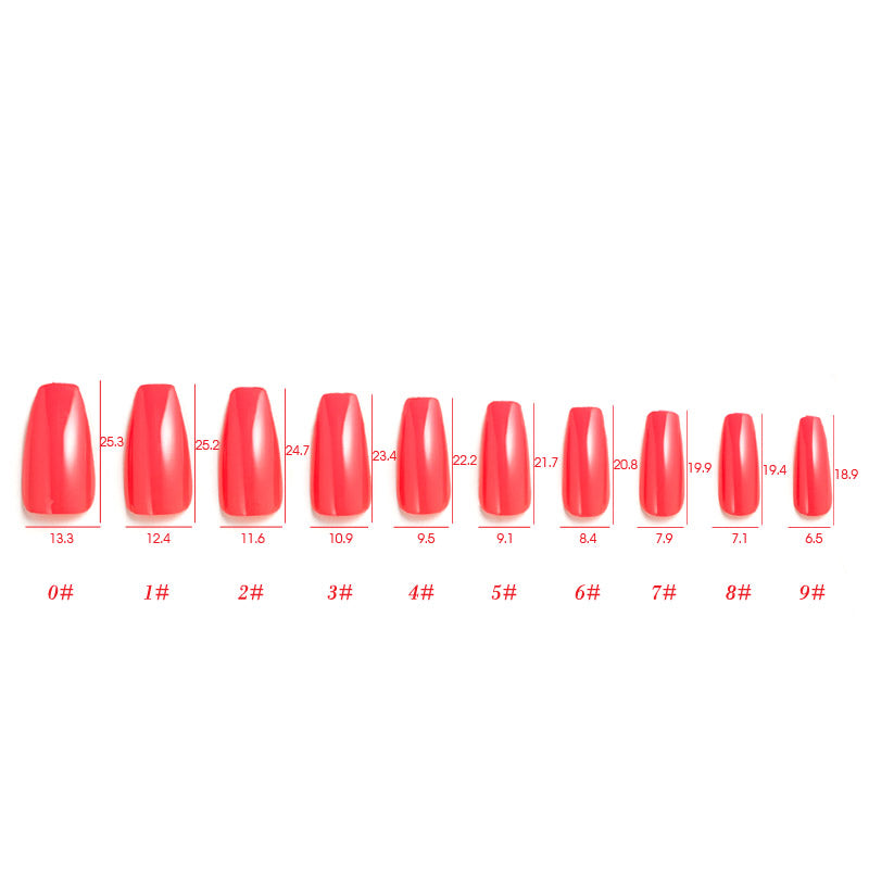 Peach Medium long Coffin Press on Nails
