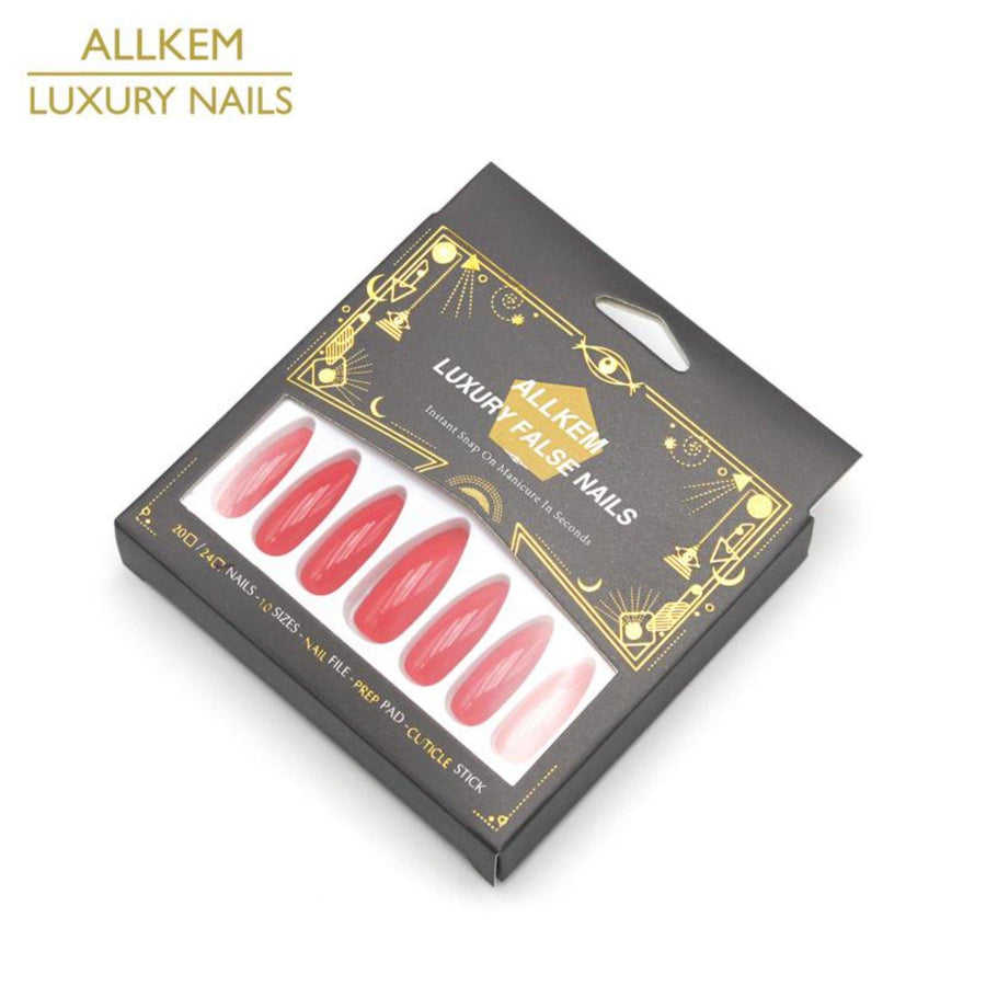 Hot Red Extra Long Stiletto Nails - AllKem Nails