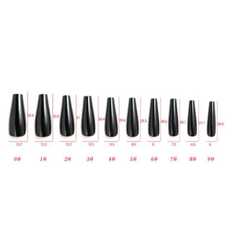 Black Gloss Extra Long Ballerina False Press on Nails - AllKem Nails