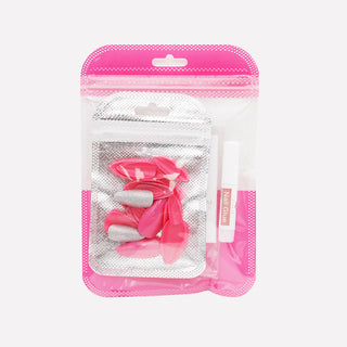 Pink Sparkle Stiletto Short Press on Nails