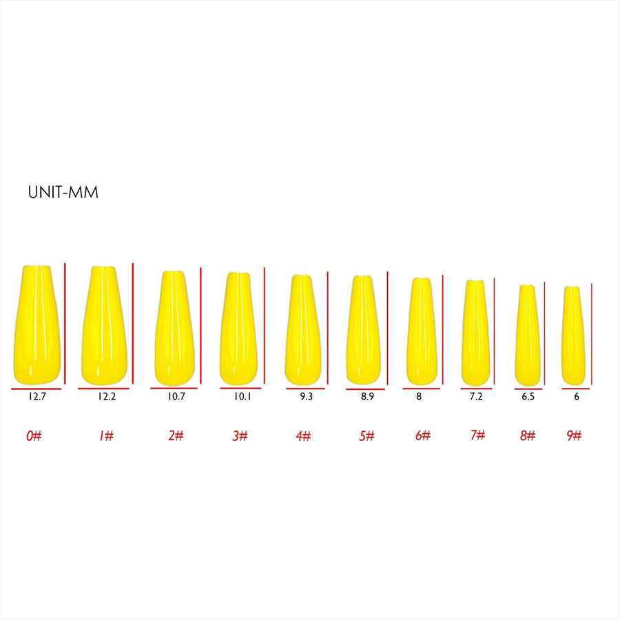 Mustard Extra Long Ballerina False Press on Nails - AllKem Nails