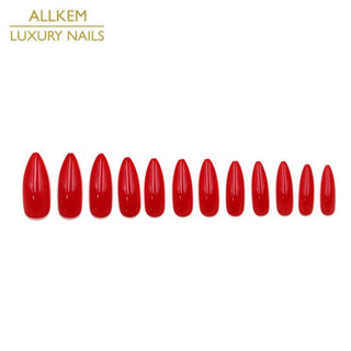 Hot Red Extra Long Stiletto Nails - AllKem Nails