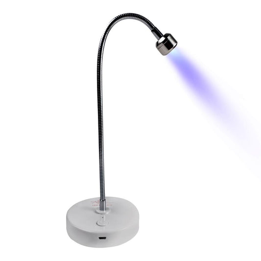 Flash Cure hands free Portable Gooseneck UV LED Nail Lamp for Gel Nail Polish - Silver