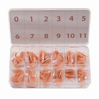 Allkem Double French Medium Long Ballerina 360 Pcs | Neutrals - Bold Soft Gel Nail Tips