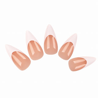 Allkem French Medium Short Stiletto 360 Pcs | Neutrals - Bold Soft Gel Nail Tips | 12 Sizes Long Full Cover Nail Kit