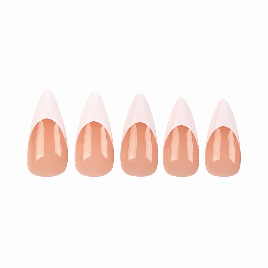 Allkem French Medium Short Stiletto 360 Pcs | Neutrals - Bold Soft Gel Nail Tips | 12 Sizes Long Full Cover Nail Kit