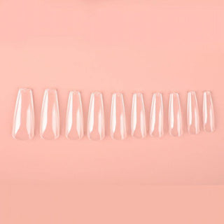 500 Pcs Soft Gel Clear Extra Long Ballerina False Press on Nails full cover  Set - AllKem Nails