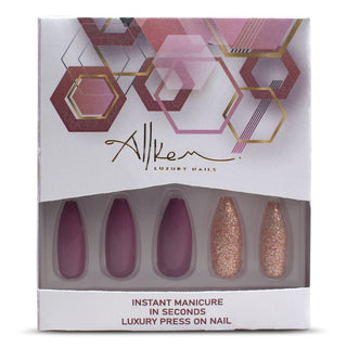 Berry Glam Long Coffin Press on Nails