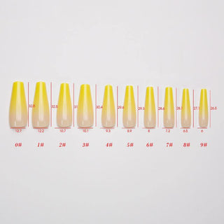 Sunburst Yellow Ombre Extra Long Stiletto False Press on Nails - AllKem Nails