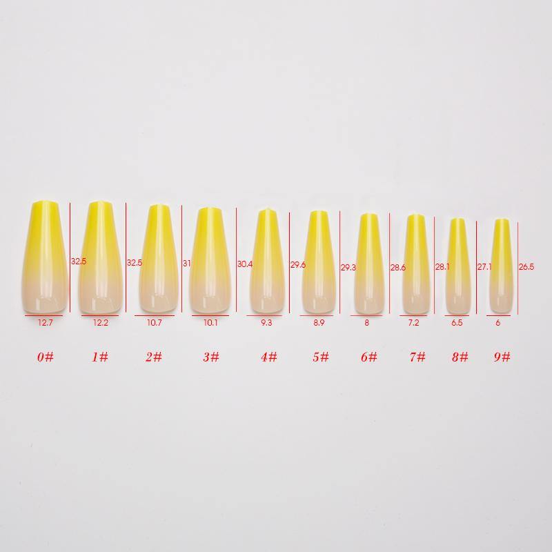 Sunburst Yellow Ombre Extra Long Stiletto False Press on Nails - AllKem Nails