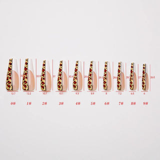 Leopard Print French Extra Long Ballerina False Press on Nails… - AllKem Nails