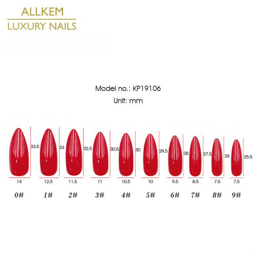 Hot Red Extra Long Stiletto Nails - AllKem Nails