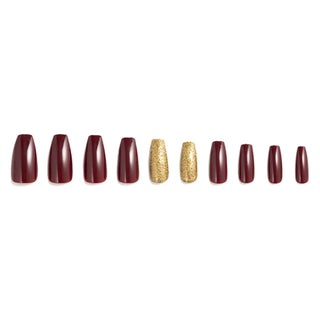 Starter Bundle Emerald Green x Maroon Gold Press On Nails