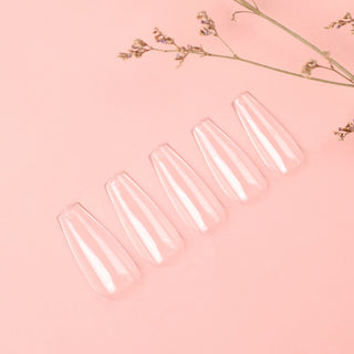 Allkem Medium Ballerina 504 Pcs | Clear soft Gel Nails