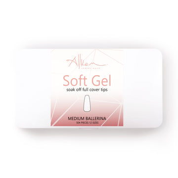 Allkem Soft Gel Full cover Nail Tips and UV Glue Gel Kit with Portable UV  Light 240PCS Short Stiletto & Medium Square Shape soft gel nail extension  Kit 