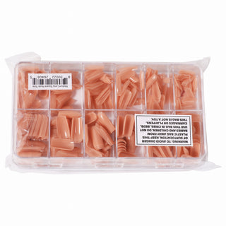 Allkem Medium Long Square 504 Pcs | Nude Tone Soft Gel Nail Tips| 12 Sizes Long Square Full Cover Nails