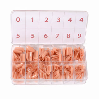 Allkem Medium Long Square 504 Pcs | Nude Tone Soft Gel Nail Tips| 12 Sizes Long Square Full Cover Nails