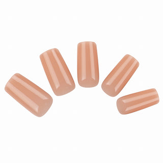 Allkem Medium Long Square 504 Pcs | Nude Tone Soft Gel Nail Tips| 12 Sizes Long Square Full Cover Nails