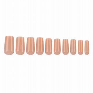 Allkem Medium Long Square 504 Pcs | Nude Tone Soft Gel Nail Tips| 12 Sizes Long Square Full Cover Nails