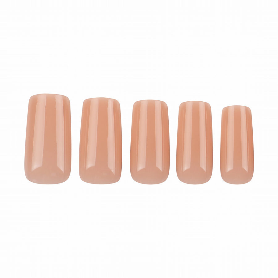 Allkem Medium Long Square 504 Pcs | Nude Tone Soft Gel Nail Tips| 12 Sizes Long Square Full Cover Nails