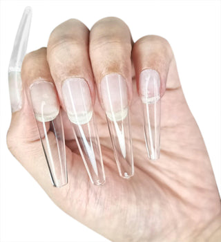 ALLKEM 504 Pcs Soft Gel Clear Extra Long XXL Ballerina False Press on Nails full cover Set - Bag - AllKem Nails