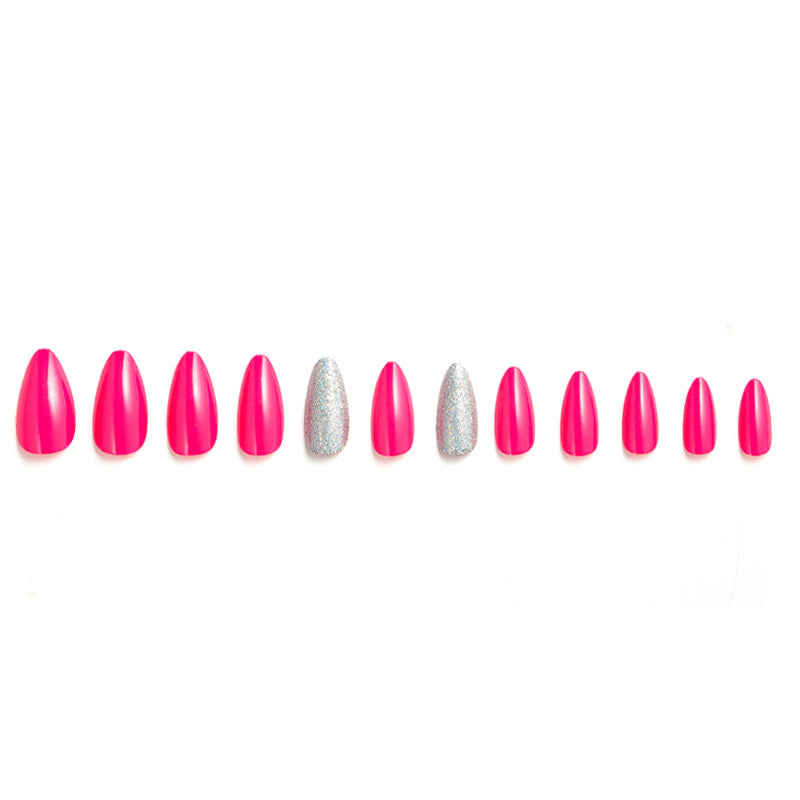 Pink Sparkle Stiletto short Press on Nails