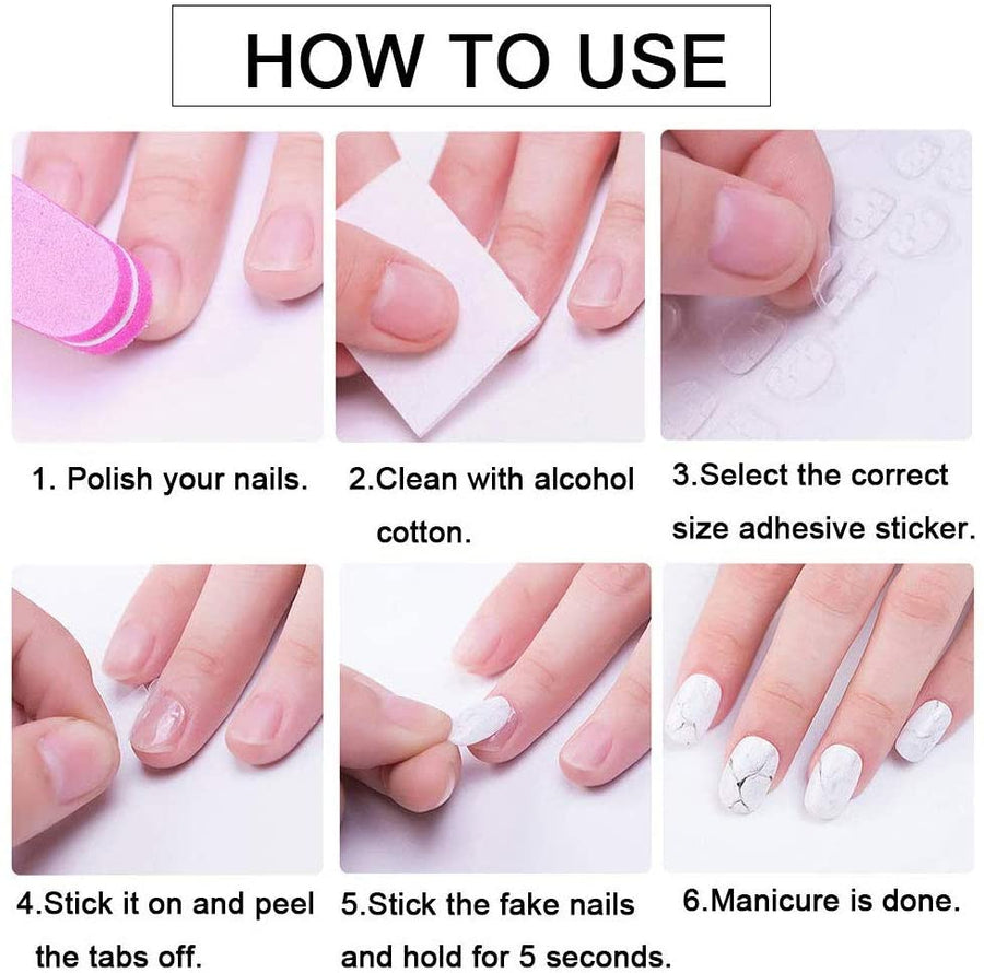 Nail Adhesive Tabs Set of 24 Glue Gel Tabs