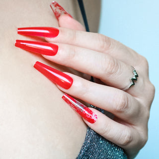 Burnt Red Extra Long Ballerina Press On Nails