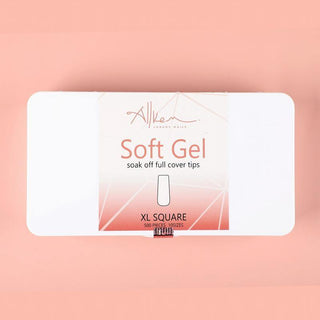500 pcs Soft Gel Clear Extra Long Square full cover Press on nails Refill Bag - AllKem Nails