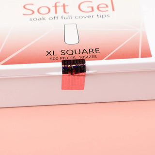 500 pcs Soft Gel Clear Extra Long Square full cover Press on nails Refill Bag - AllKem Nails