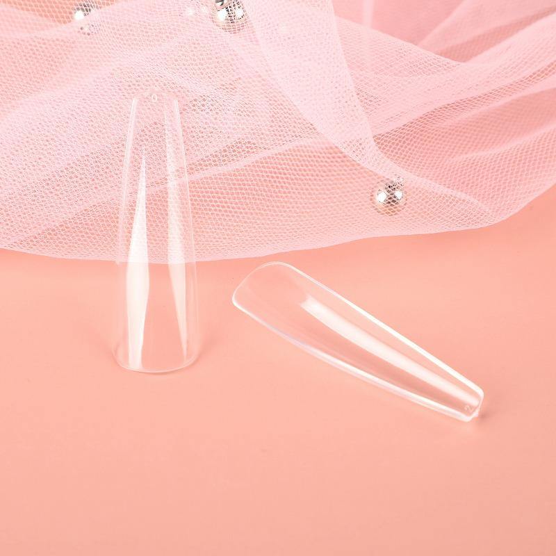 ALLKEM 504 Pcs Soft Gel Clear Extra Long XXL Ballerina False Press on Nails full cover Set - Bag - AllKem Nails