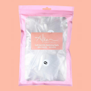 ALLKEM 504 Pcs Soft Gel Clear Extra Long XXL Ballerina False Press on Nails full cover Set - Bag - AllKem Nails