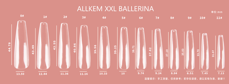 360 Pcs Soft Gel Clear Extra Long XXL Ballerina False Press on Nails full cover Set - AllKem Nails