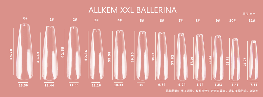 ALLKEM 504 Pcs Soft Gel Clear Extra Long XXL Ballerina False Press on Nails full cover Set - Bag - AllKem Nails