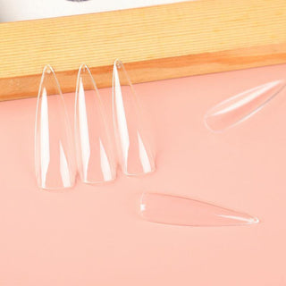 504 Pcs Soft Gel Clear Extra Long XXL Stiletto Press on Nails full cover Set JUMBO Bag - AllKem Nails