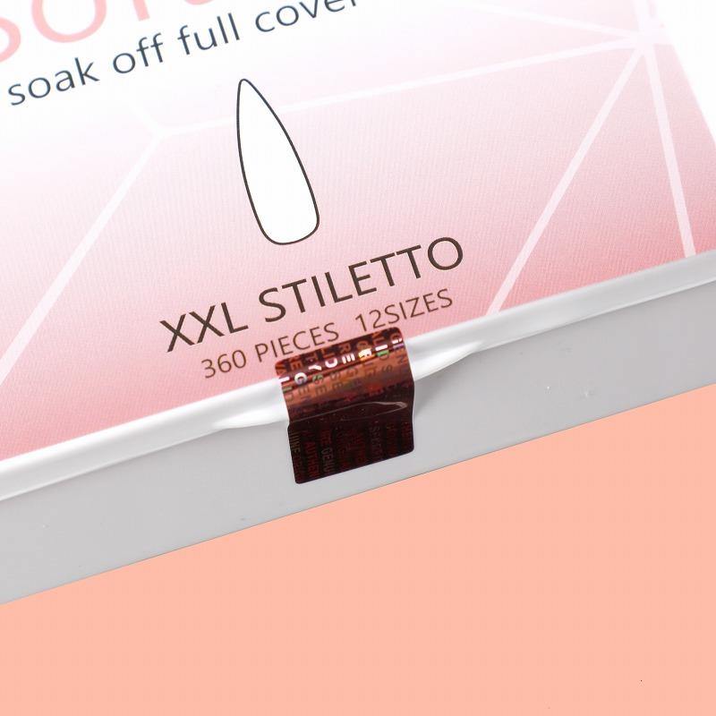 360 Pcs Soft Gel Clear Extra Long XXL Stiletto False Press on Nails full cover Set Box - AllKem Nails