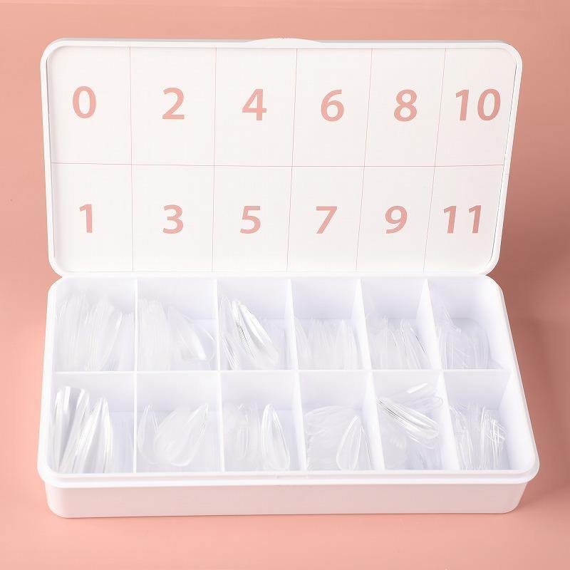 360 Pcs Soft Gel Clear Extra Long XXL Stiletto False Press on Nails full cover Set Box - AllKem Nails