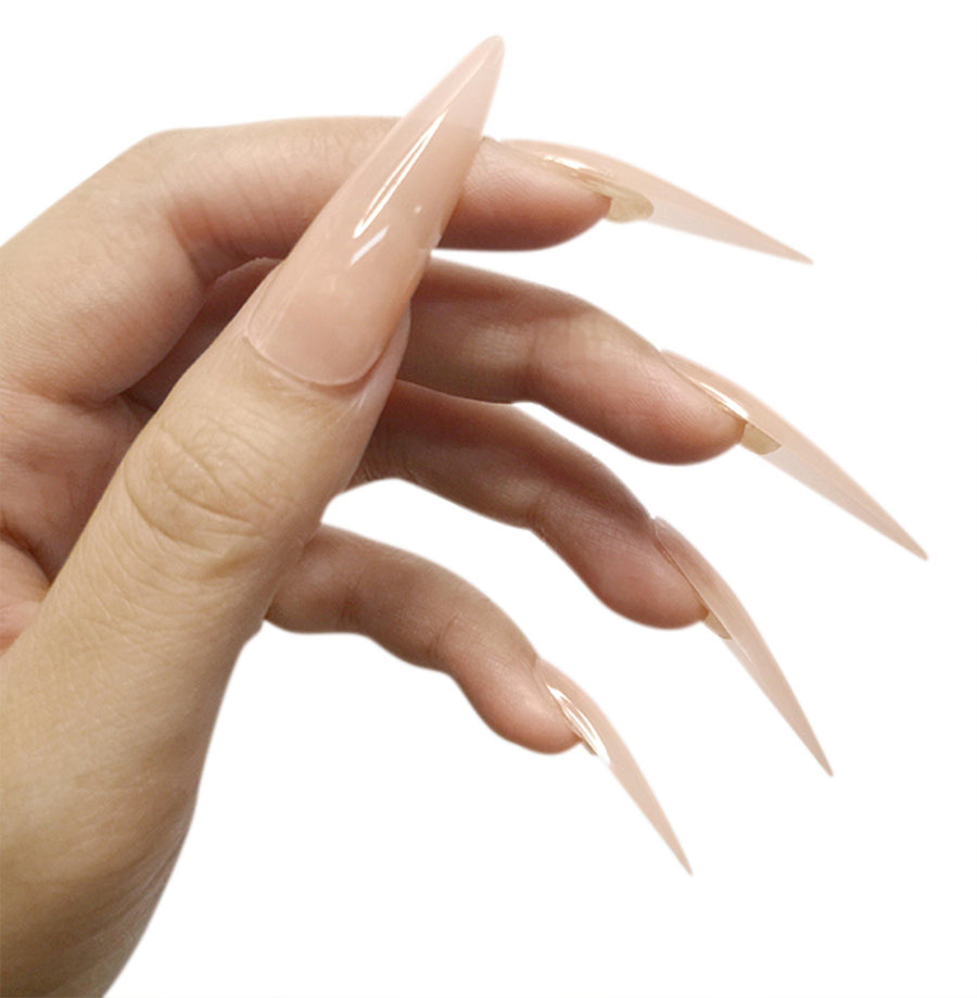 360 Pcs Soft Gel Nude Tone Extra Long XXL Stiletto False Press on Nails full cover Box - AllKem Nails