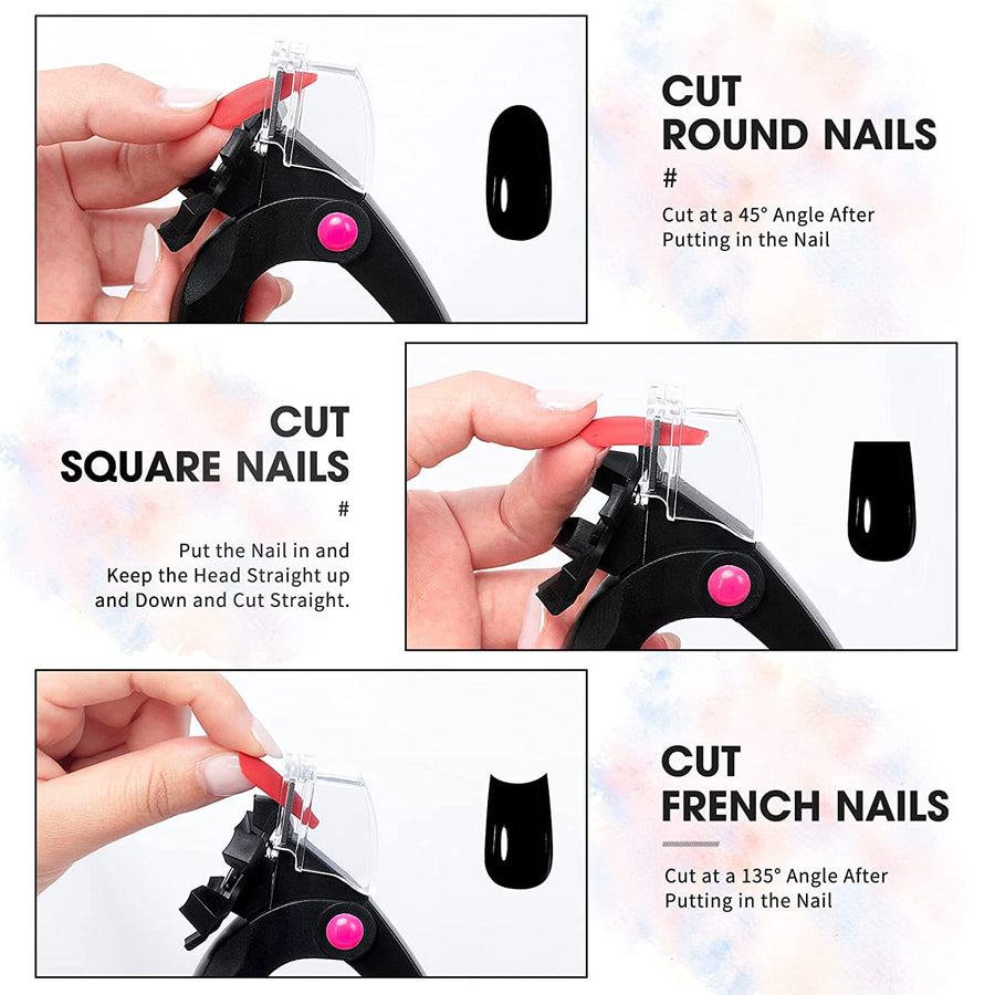 Black Nail Clipper Tip Cutter with turntable guide