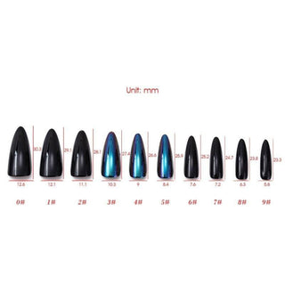 Black Fusion Purple Chrome Long Stiletto Press on Nails - AllKem Nails